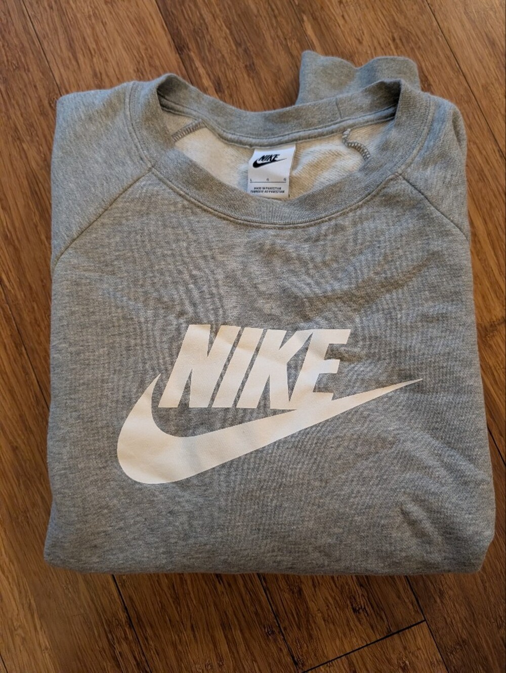 Nike Grey Crewneck Sweatshirt with White Swoosh